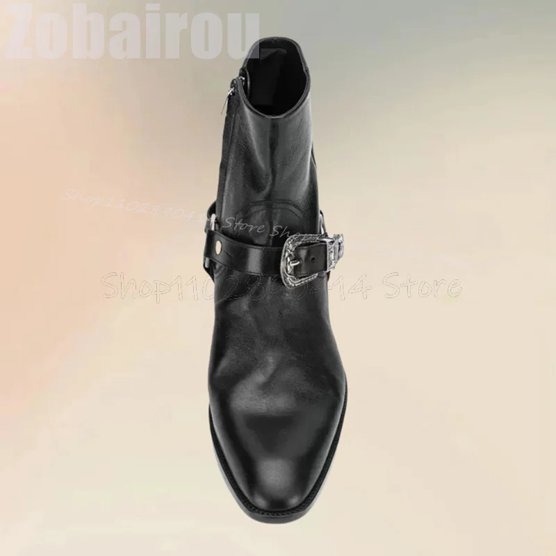 Men'S Luxury Formal Wear - Botas de Media Pantorrilla con Hebilla