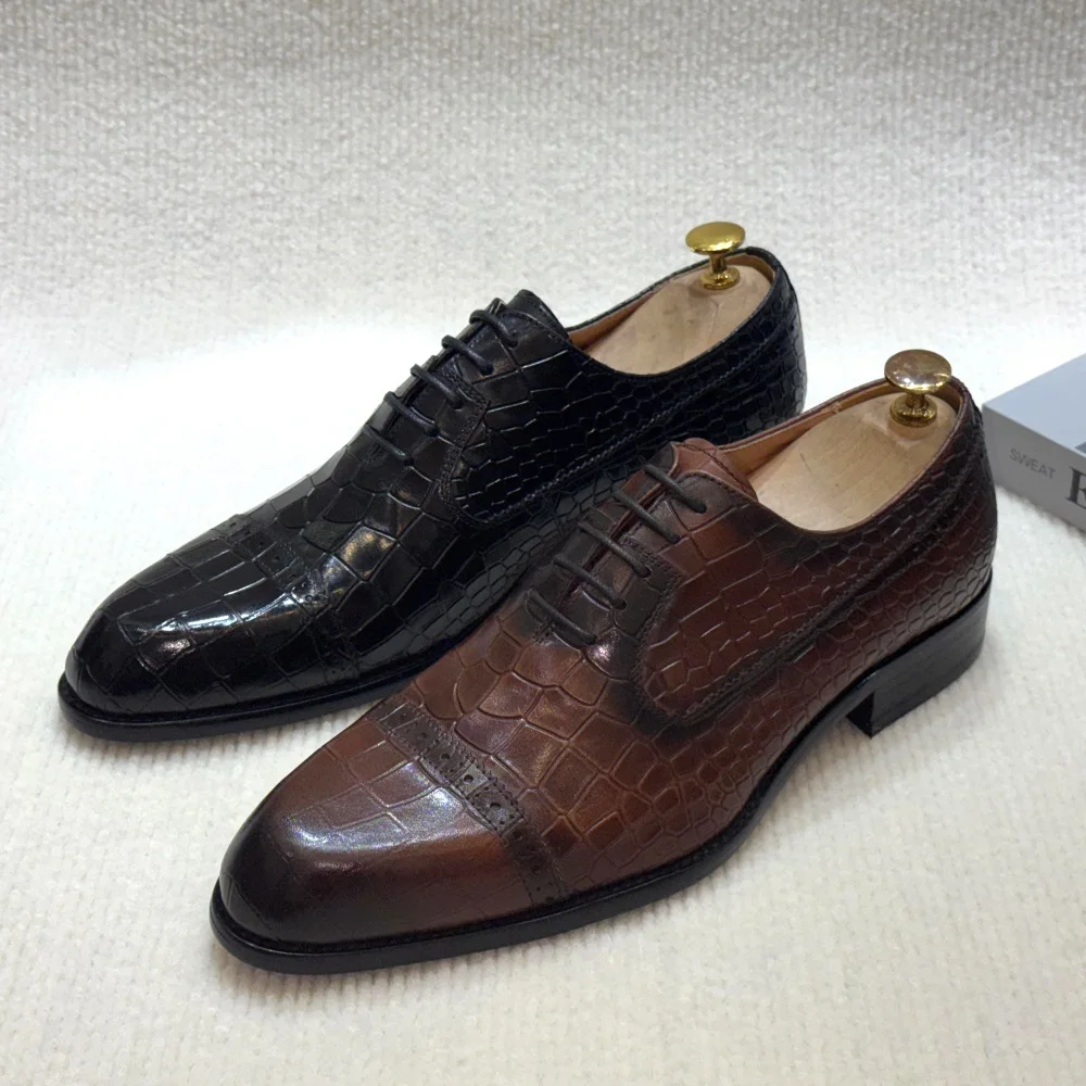 Men'S Luxury Formal Wear - Zapatos de vestir de cuero genuino