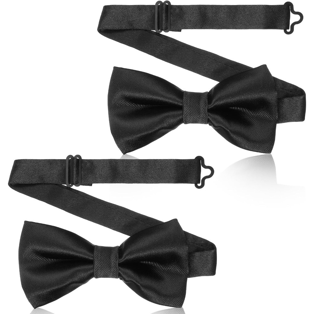 Mens Formal - Pajaritas Negras de 2 Piezas, Pre-Atadas