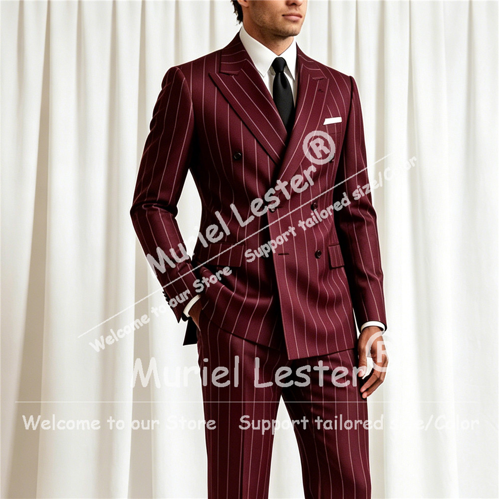 Men'S Style Formal Wear - Elegante Traje de Rayas para Hombre,