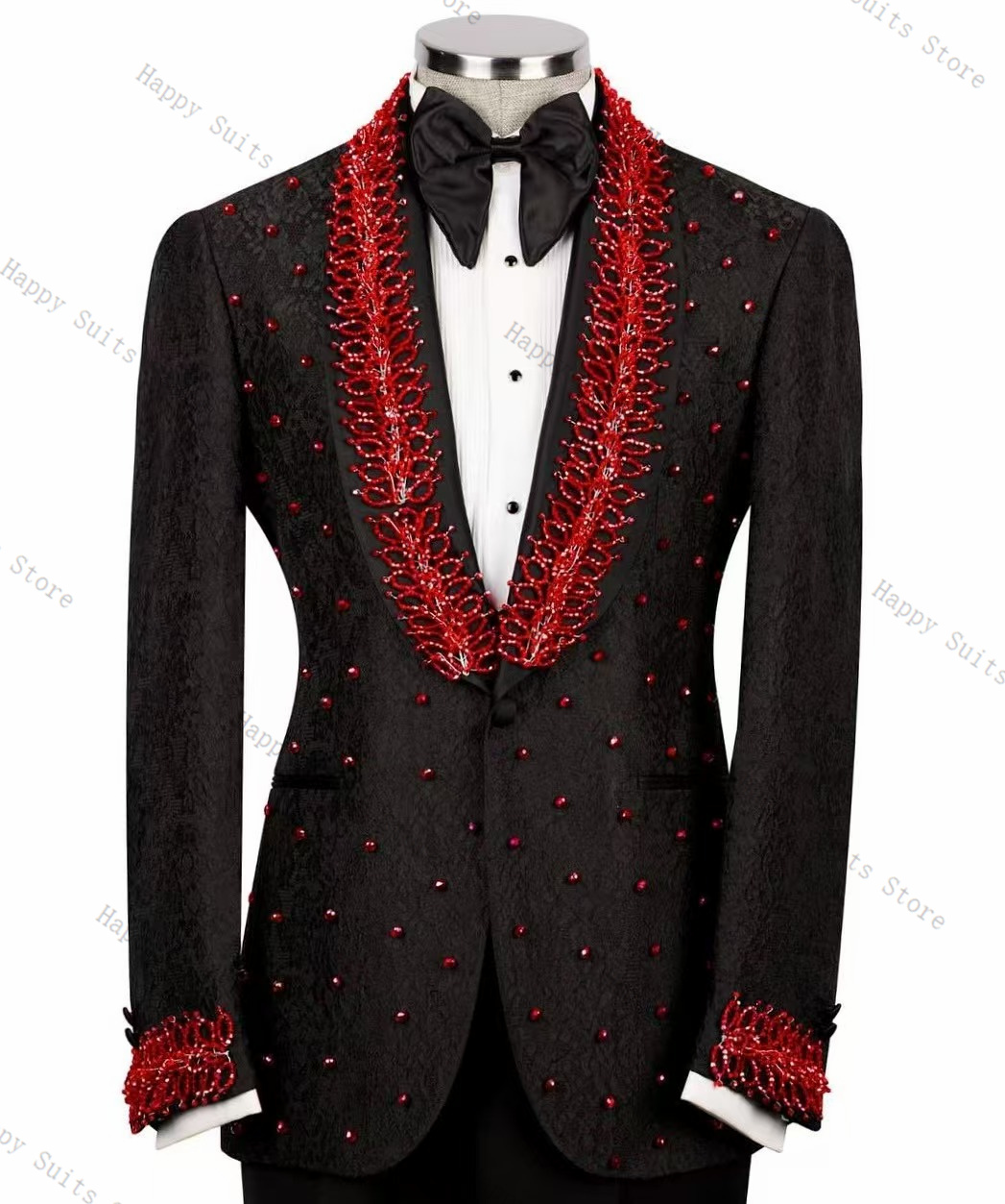 Men Formal Wear Red - Conjunto de traje de hombre con