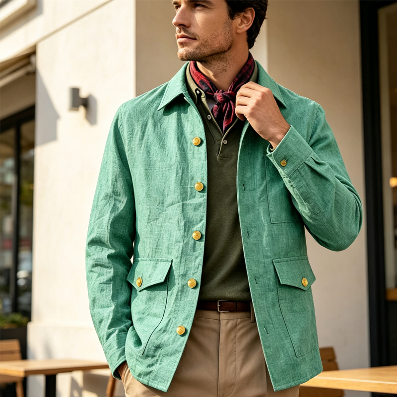 Men Formal Wear With Coat - Chaqueta de Lino Vintage para Hombre,