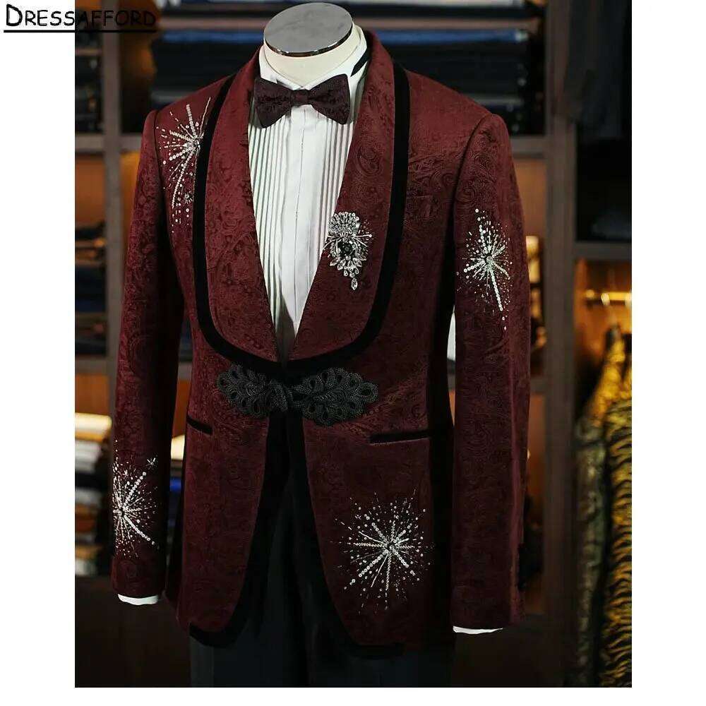 Traje de Hombre Rojo Oscuro co - Men Formal Wear Red reseña y precio