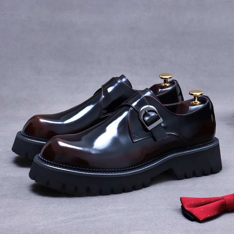 Zapatos de cuero genuino con p - Men'S Luxury Formal Wear reseña y precio