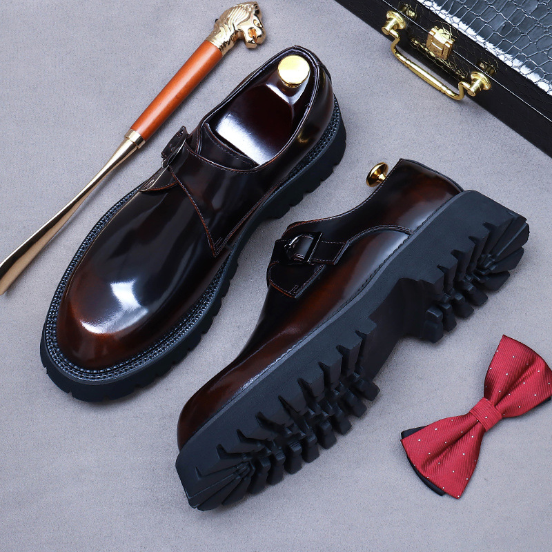 Zapatos de cuero genuino con p - Men'S Luxury Formal Wear reseña y precio