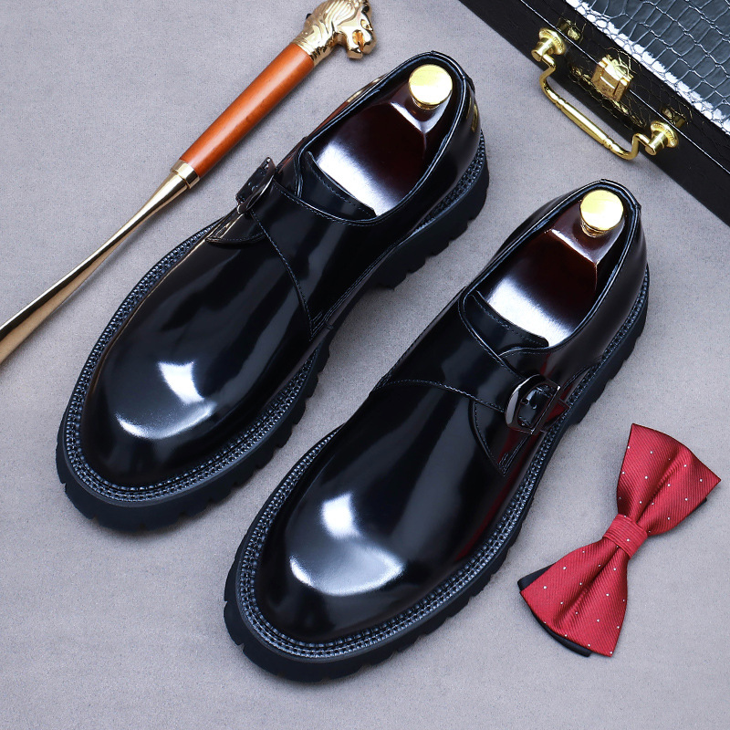 Zapatos de cuero genuino con p - Men'S Luxury Formal Wear reseña y precio