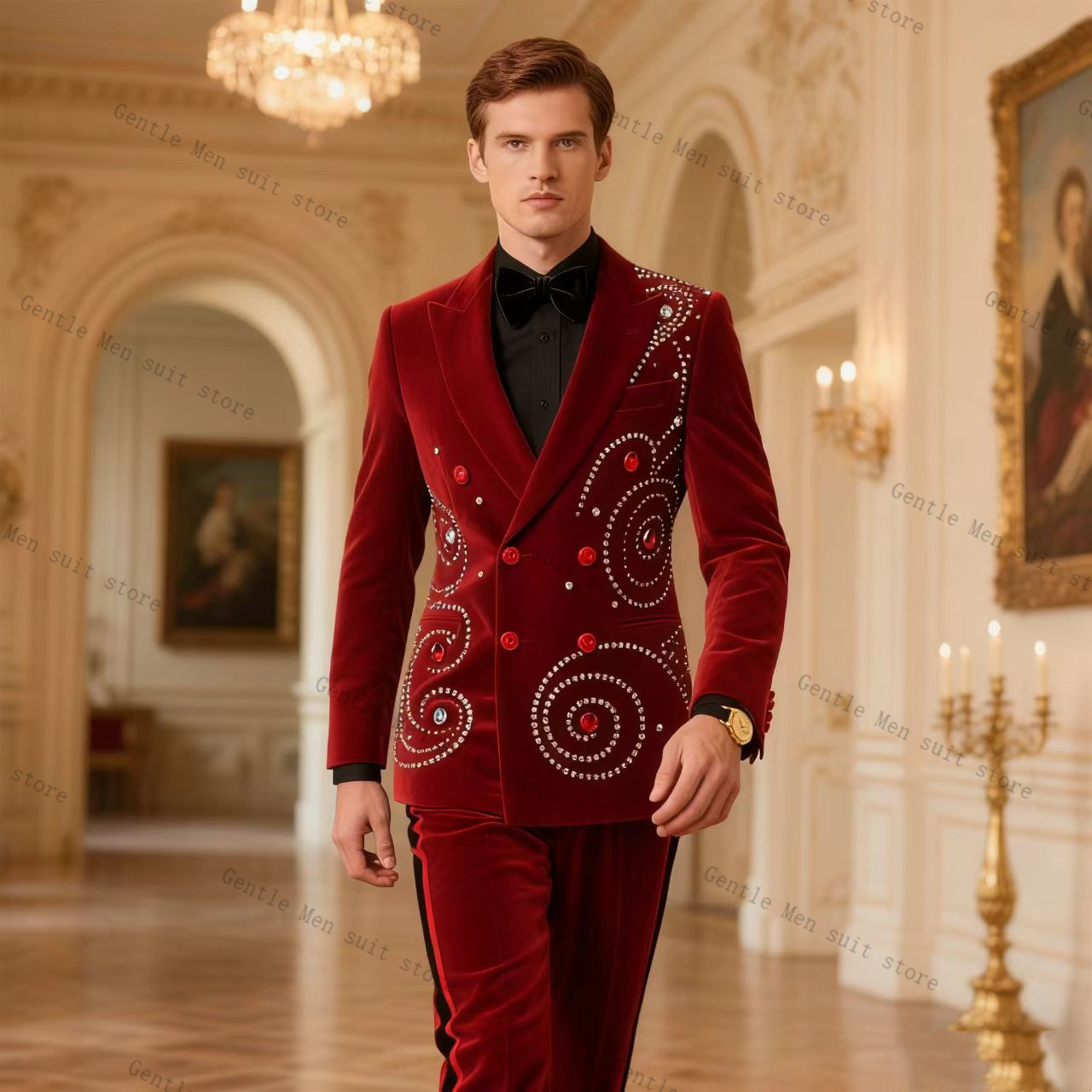 Traje de Hombre Rojo Cristal d - Men Formal Wear Red reseña y precio