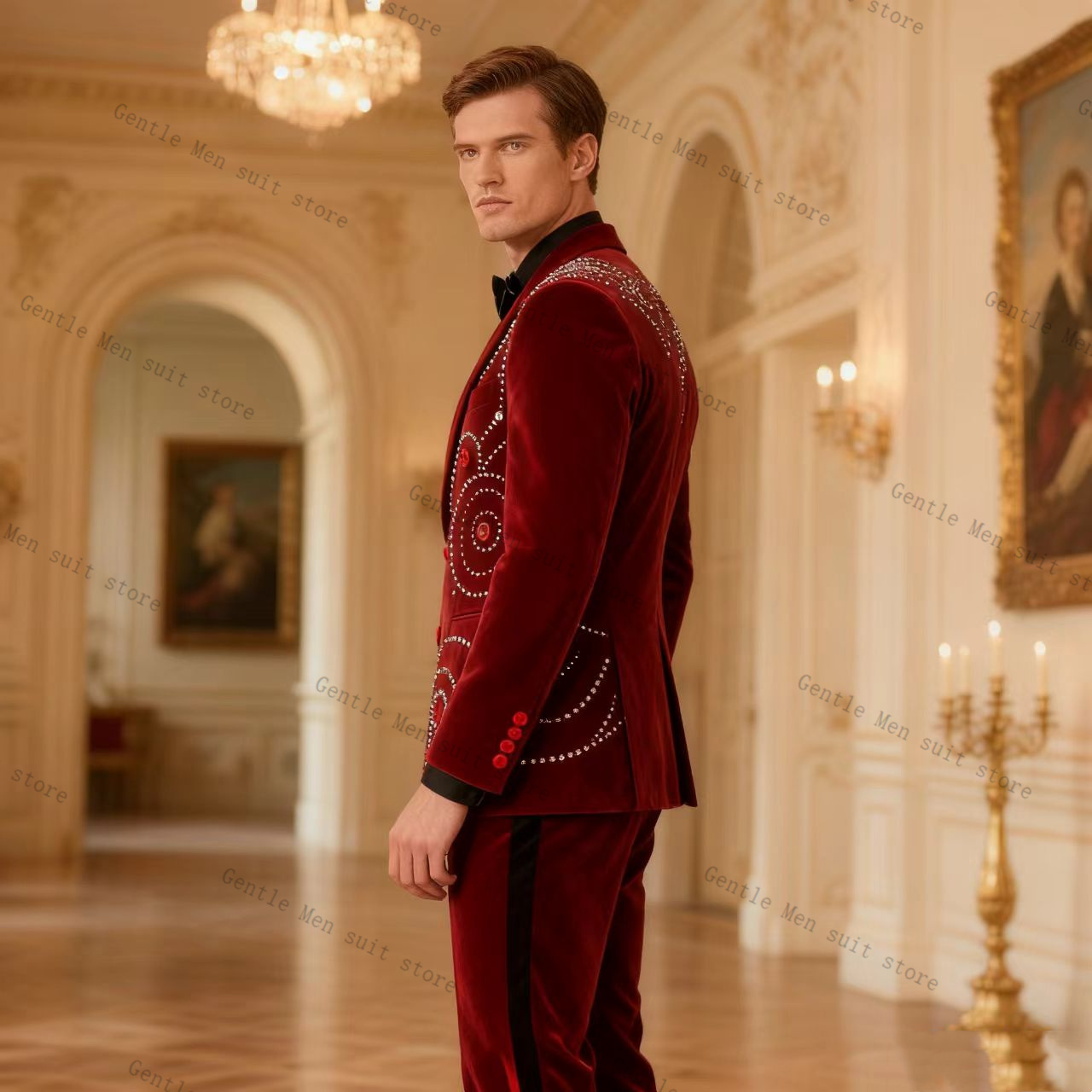 Traje de Hombre Rojo Cristal d - Men Formal Wear Red reseña y precio