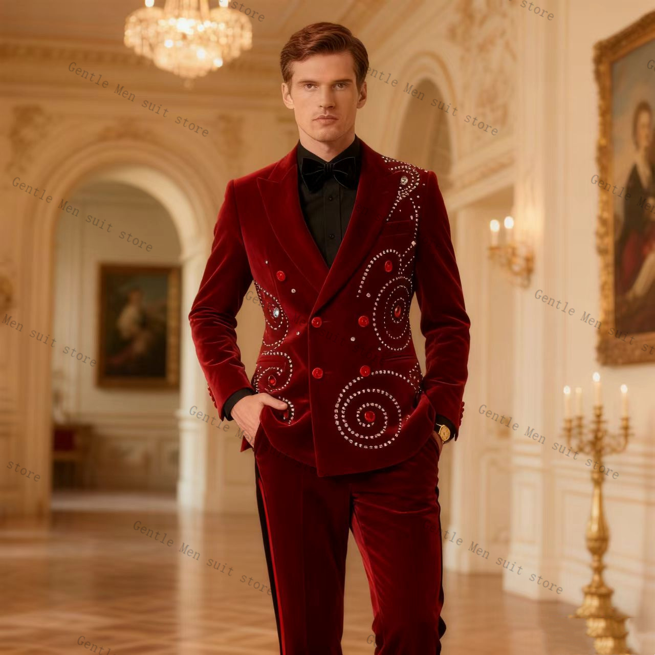 Traje de Hombre Rojo Cristal d - Men Formal Wear Red reseña y precio
